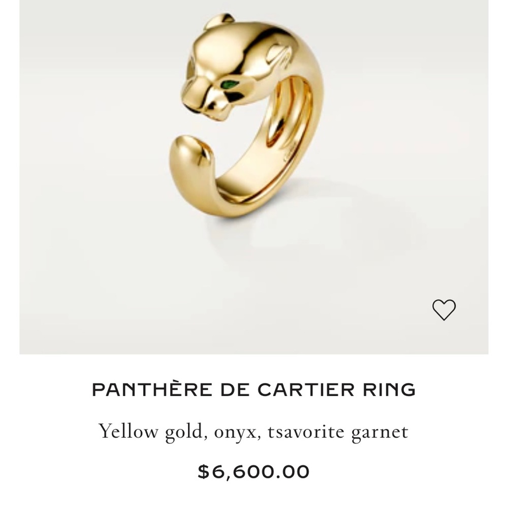 ** SOLD ** AUTHENTIC Cartier PANTHÈRE DE CARTIER RING
Yellow gold, onyx, garnet - Picture 2 of 9